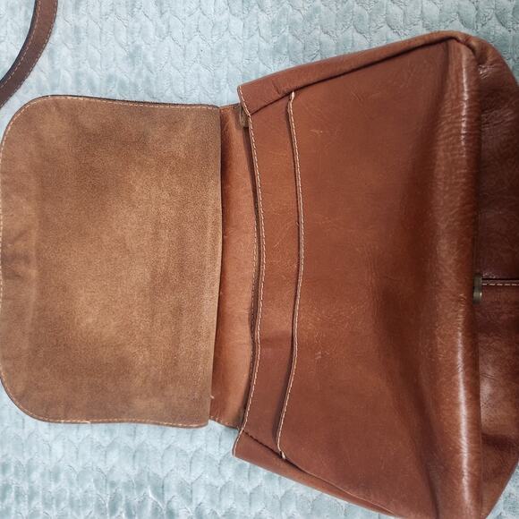 Patricia Nash Purse Leather London Saddle Bag Brown Crossbody - Picture 6 of 16